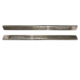 Habillage bas de caisse bandes de seuil extérieur, inox brillant Lada Niva 2121, 21214, Urban 