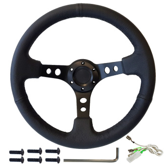 Sport steering wheel in black with genuine Leather (Suede) 