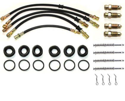 Bremse Reparaturkit: Bremsschlauch + Stifte + Manschetten+ Ventil hinten, Lada Niva 