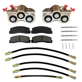 Bremse Reparaturkit: Bremsschlauch + Stifte +  Bremssattel + Bremsbeläge, Lada Niva nur vor Baujahr 2010 