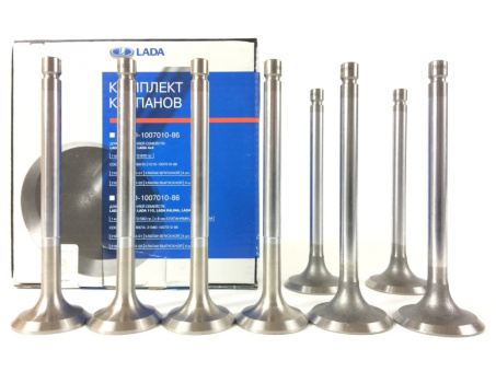 Exhaust, outlet and intake Valves set of 4 pcs. Lada 2101-07, Lada Niva 4 x 4, 2101-1007012 and 2101-1007010 