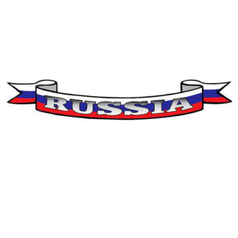 Aufkleber, Logo, Russische Flage / Schleife 14cm x 66cm groß 