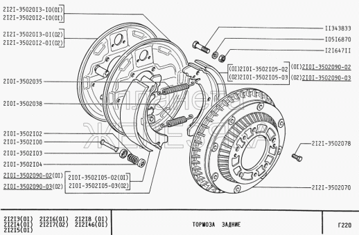 Ersatzteile Lada Niva  Bremsbacken 4 St. + Bremshebel 4 St